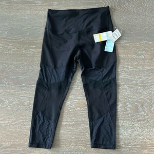 Nordstrom Zella High Waist 7/8 Leggings - Black With Mesh Cutouts, Size M - NWT!